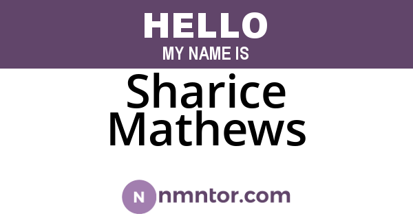 Sharice Mathews