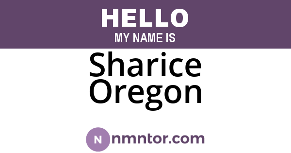 Sharice Oregon