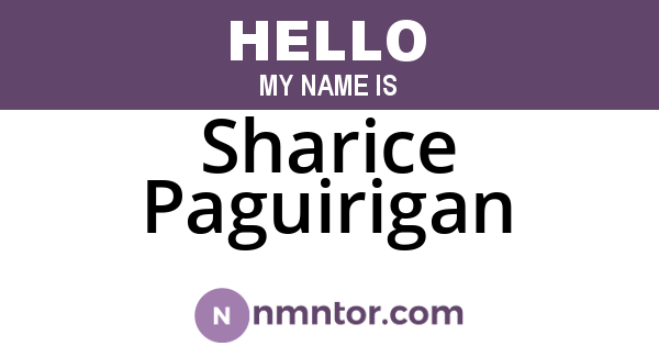 Sharice Paguirigan