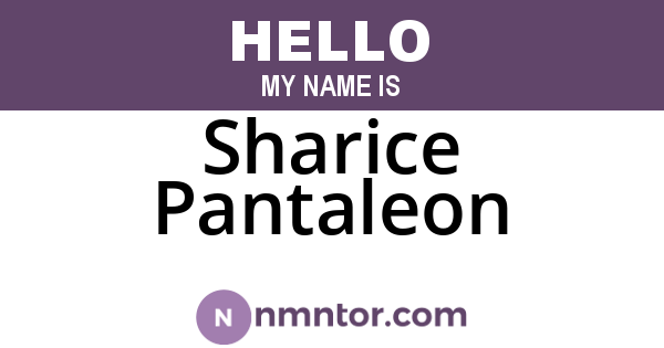 Sharice Pantaleon