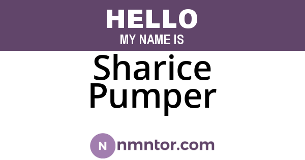 Sharice Pumper