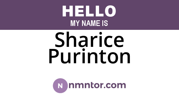 Sharice Purinton