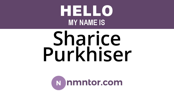 Sharice Purkhiser