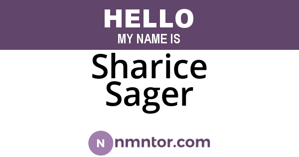 Sharice Sager