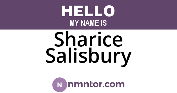 Sharice Salisbury