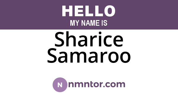 Sharice Samaroo