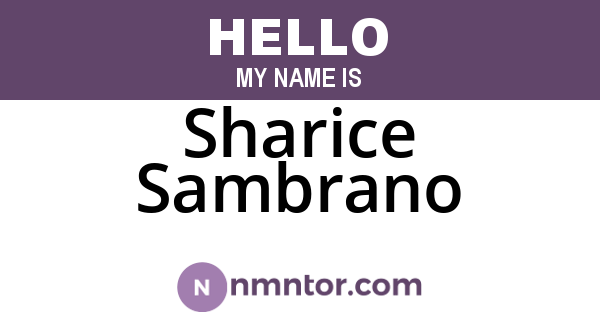 Sharice Sambrano