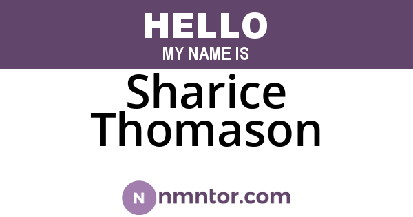 Sharice Thomason