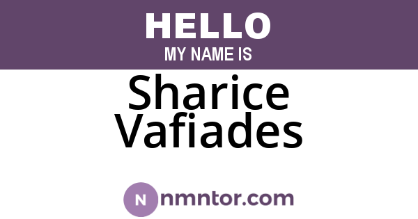 Sharice Vafiades