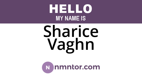 Sharice Vaghn