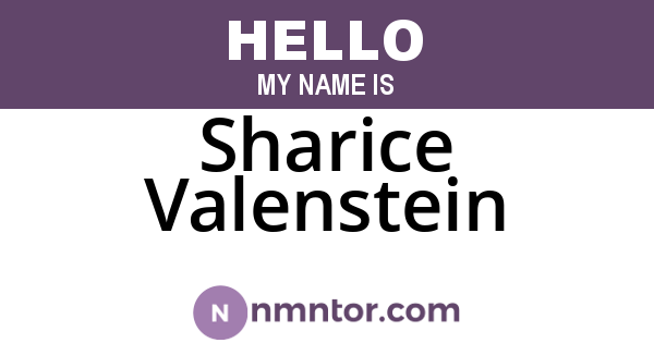 Sharice Valenstein
