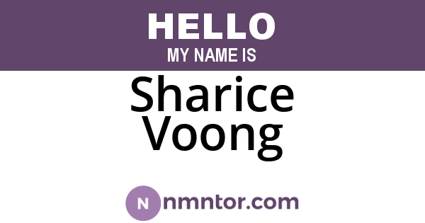Sharice Voong