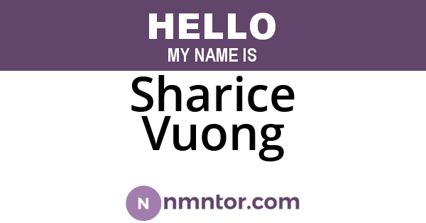 Sharice Vuong