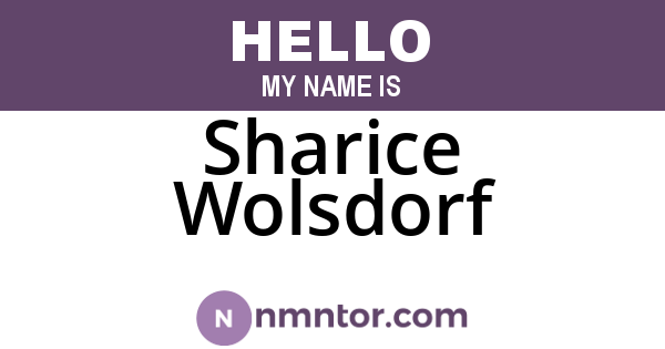 Sharice Wolsdorf