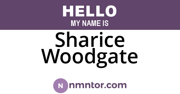 Sharice Woodgate