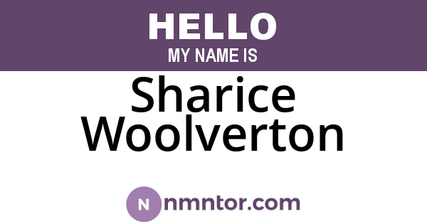 Sharice Woolverton