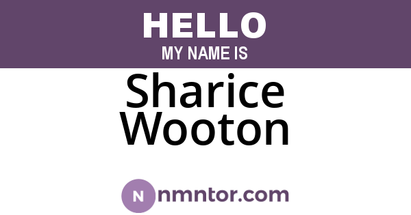 Sharice Wooton