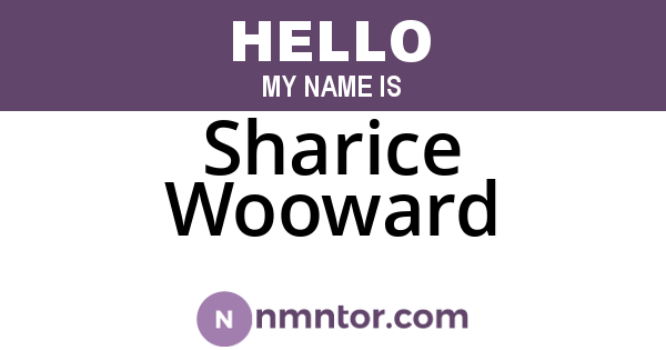 Sharice Wooward