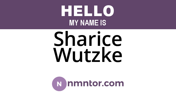 Sharice Wutzke