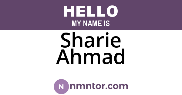 Sharie Ahmad