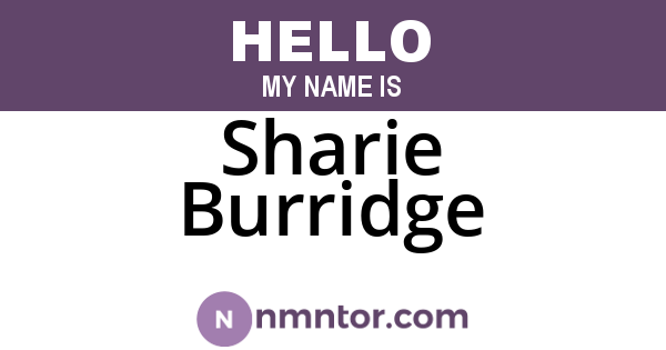 Sharie Burridge