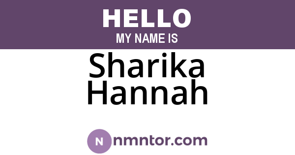 Sharika Hannah