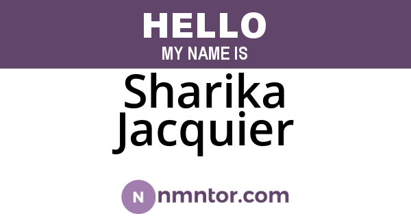 Sharika Jacquier