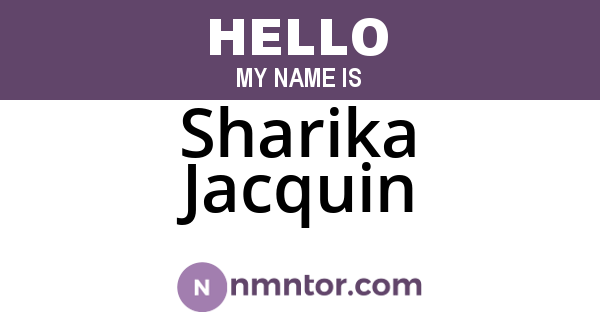Sharika Jacquin