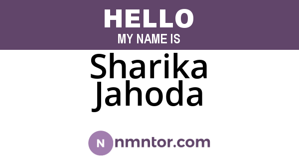 Sharika Jahoda