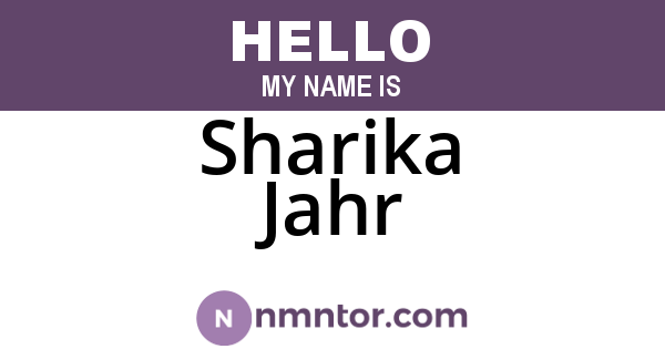 Sharika Jahr