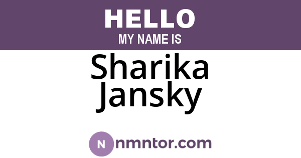 Sharika Jansky