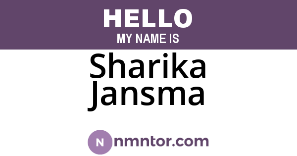 Sharika Jansma