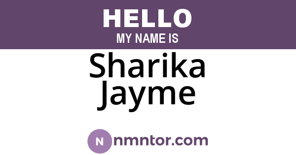 Sharika Jayme