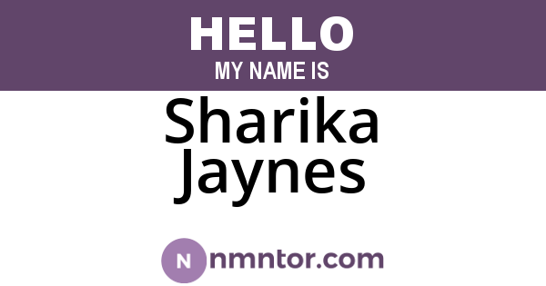 Sharika Jaynes