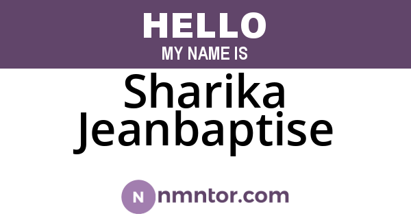 Sharika Jeanbaptise