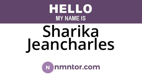 Sharika Jeancharles