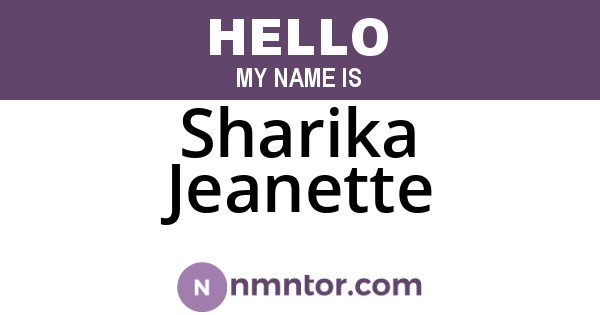 Sharika Jeanette