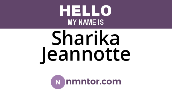 Sharika Jeannotte