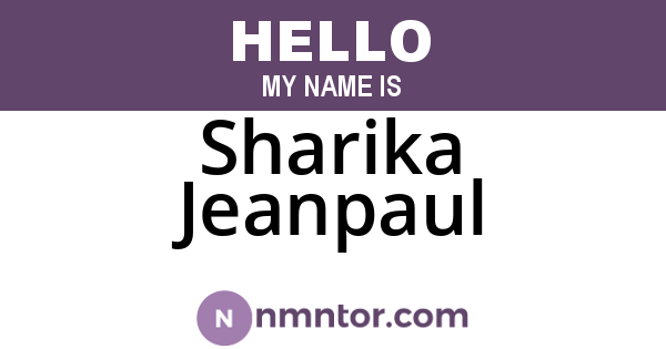 Sharika Jeanpaul