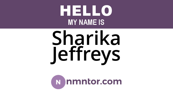 Sharika Jeffreys