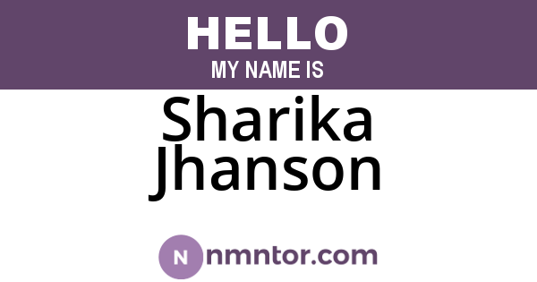 Sharika Jhanson