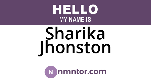 Sharika Jhonston