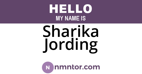 Sharika Jording