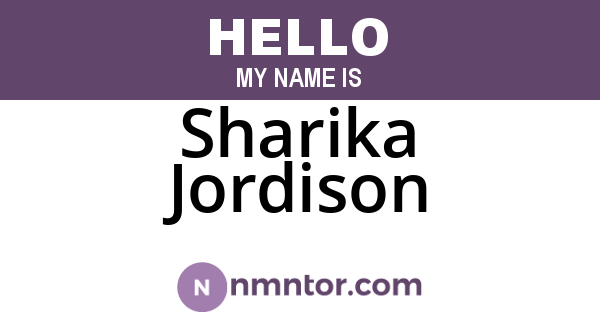 Sharika Jordison