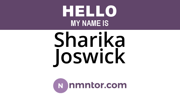 Sharika Joswick
