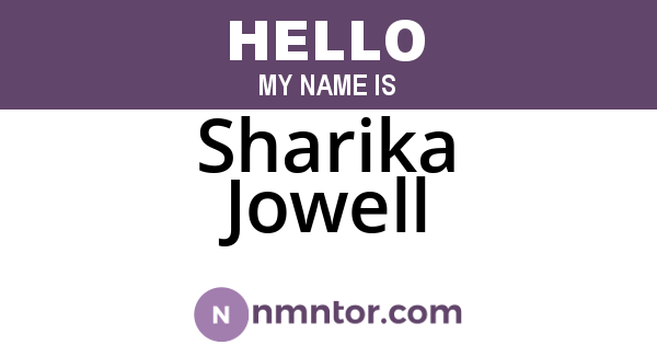Sharika Jowell