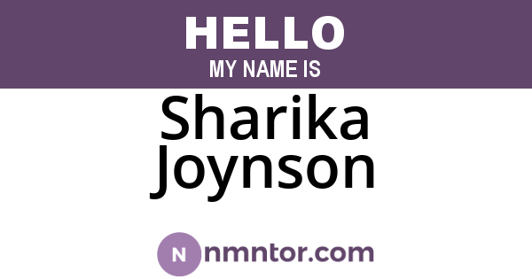 Sharika Joynson