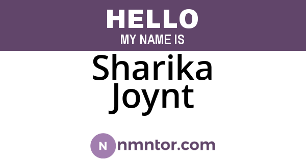 Sharika Joynt
