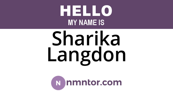 Sharika Langdon