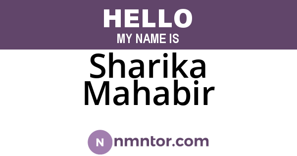 Sharika Mahabir
